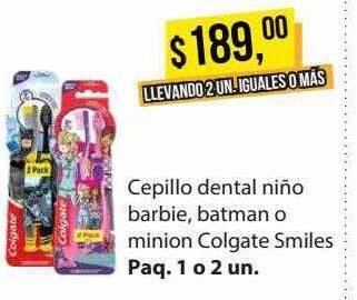 Supermercados Damesco Cepillo dental niño barbie batman o minion colgate smiles oferta