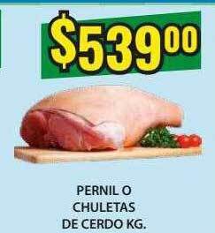 Supermercados Damesco Pernil o chuletas de cerdo kg oferta
