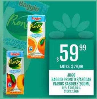 Supermercados Todo Jugo baggio pronto s azúcar varios sabores oferta