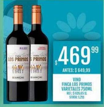 Supermercados Todo Vino finca los primos varietales oferta