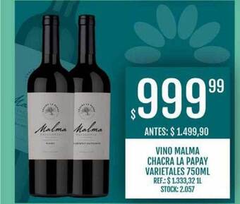 Supermercados Todo Vino malma chacra la papay varietales oferta