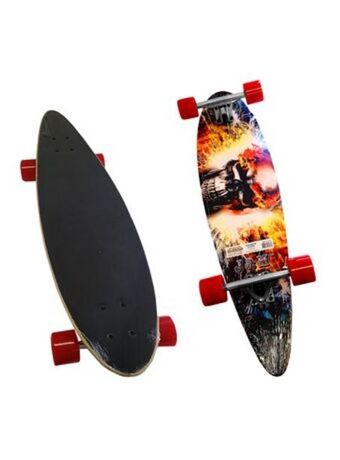 El Mundo del Juguete Patineta skate longboard completo calavera con fuego deluxe oferta