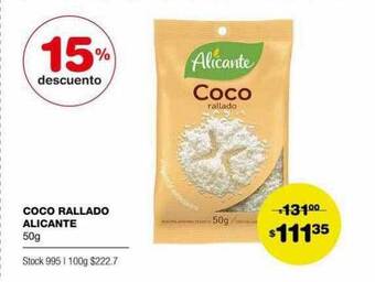 Atomo Conviene Coco rallado alicante 15% descuento oferta