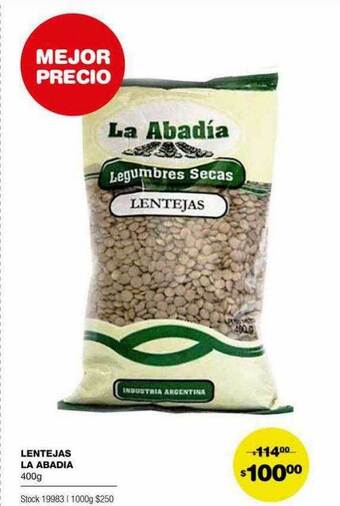 Atomo Conviene Lentejas la abadia oferta
