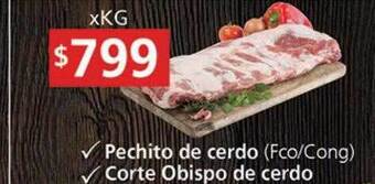 Supermercados Aiello Pechito de cerdo corte obispo de cerdo oferta