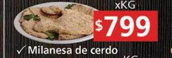 Supermercados Aiello Milanesa de cerdo oferta