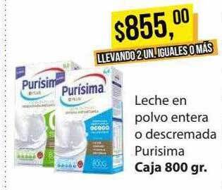 Supermercados Damesco Leche en polvo entera o descremada purisima oferta