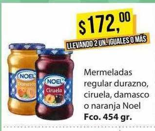Supermercados Damesco Mermeladas regular durazno ciruela damasco o naranja noel oferta