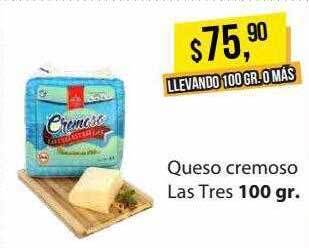 Supermercados Damesco Queso cremoso las tres oferta