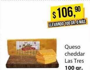Supermercados Damesco Queso cheddar las tres oferta