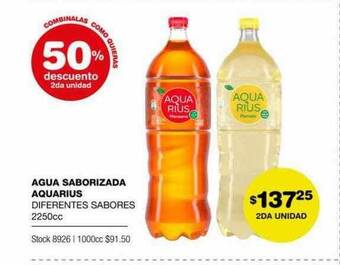 Atomo Conviene Agua saborizada aquarius 50% descuento 2da unidad oferta