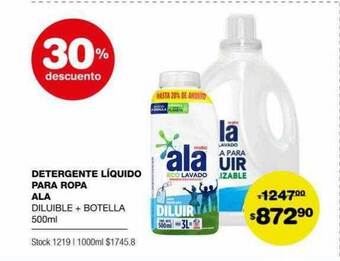 Atomo Conviene Detergente liquido para ropa ala 30% descuento oferta