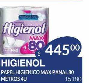 Masivos Higienol papel higienico max panal 80 metros oferta