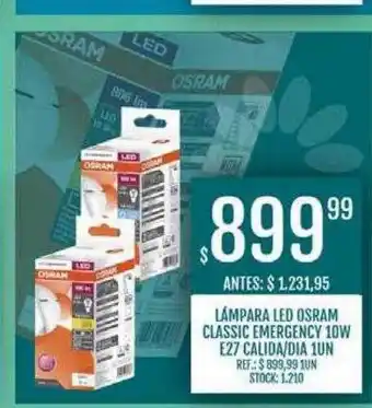 Supermercados Todo Lámpara led osram classic emergency 10w e27 calida dia oferta