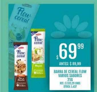 Supermercados Todo Barra de cereal flow varios sabores oferta