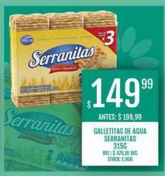 Supermercados Todo Galletitas de agua serranitas oferta