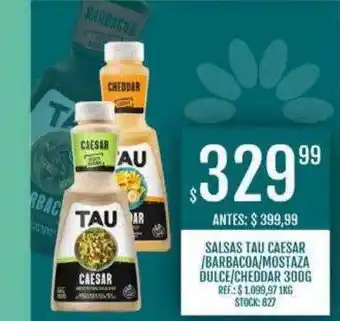 Supermercados Todo Salsas tau caesar barbacoa mostaza dulce cheddar oferta