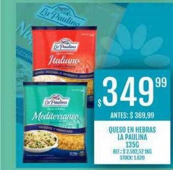Supermercados Todo Queso en hebras la paulina oferta