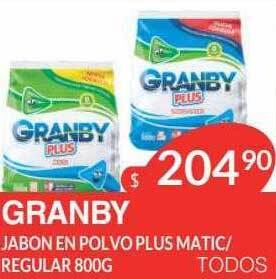 Masivos Granby jabon en polvo plus matic regular oferta