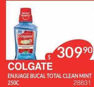 Masivos Colgate enjuague bucal total clean mint oferta