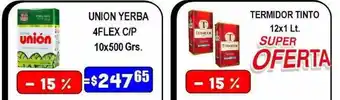 Dulcenter Union yerba 4flex c p termidor tinto oferta