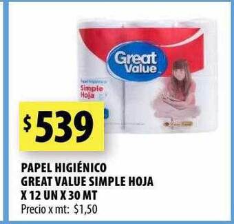 Punto Mayorista Papel higienico great value simple hoja oferta