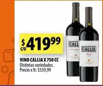 Punto Mayorista Vino callia x 750 cc distintas variedadees oferta