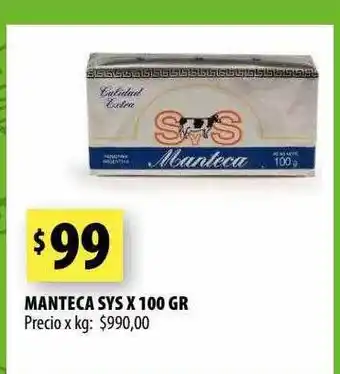 Punto Mayorista Manteca sys x 100 gr oferta