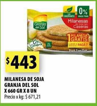 Punto Mayorista Milanesa de soja granja del sol oferta