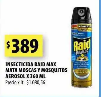 Punto Mayorista Insecticida raid max mata moscas y mosquitos aerosol oferta