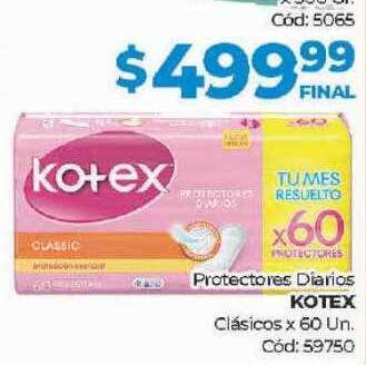 Diarco Protectores diarios kotex clasicos oferta