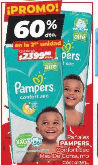 Diarco Pañales pampers confort sec mes de consumo oferta