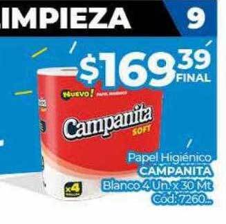 Diarco Papel higiénico campanita blanco oferta