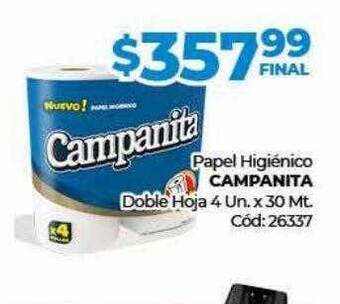 Diarco Papel higiénico campanita doble hoja oferta