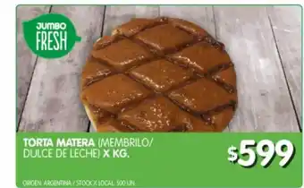 Jumbo Torta matera membrillo dulce de leche oferta