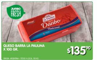 Jumbo Queso barra la paulina oferta