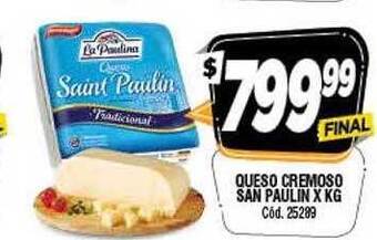 Supermercados Yaguar Queso cremoso san paulin oferta