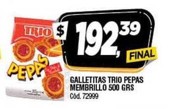 Supermercados Yaguar Galletitas trio pepas membrillo oferta