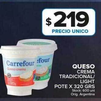 Carrefour Maxi Queso crema tradicional-light pote oferta