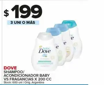 Carrefour Maxi Dove shampoo-acondicionador baby vs fragancias oferta