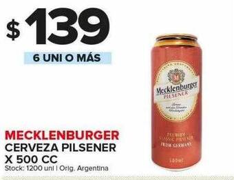 Carrefour Maxi Mecklenburger cerveza pilsener oferta