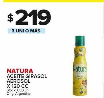Carrefour Maxi Natura aceite girasol aerosol oferta