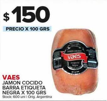 Vaes jamon cocido barra etiqueta negra