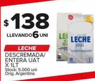 Leche descremada entera uat