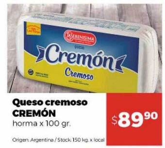 Disco Queso cremoso cremón horma oferta