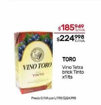 Nini Mayorista Toro vino tetra brick tinto oferta