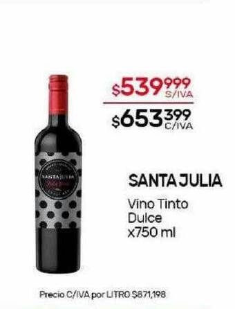 Nini Mayorista Santa julia vino tinto dulce oferta