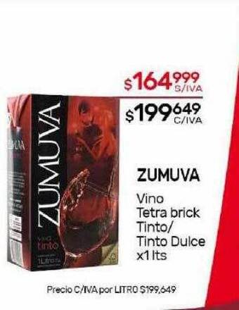 Nini Mayorista Zumuva vino tetra brick tinto-tinto dulce oferta