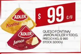 Supermercados DIA Queso Fontina/Jamón Adler x 100g oferta