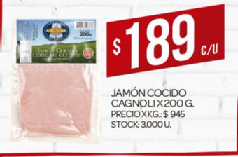 Supermercados DIA Jamón Cocido Cagnoli x 200g oferta
